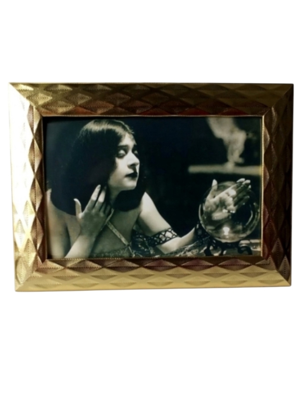 Vintage Gypsy Wiccan Fortune teller Crystal ball, Victorian gypsy Woman Art